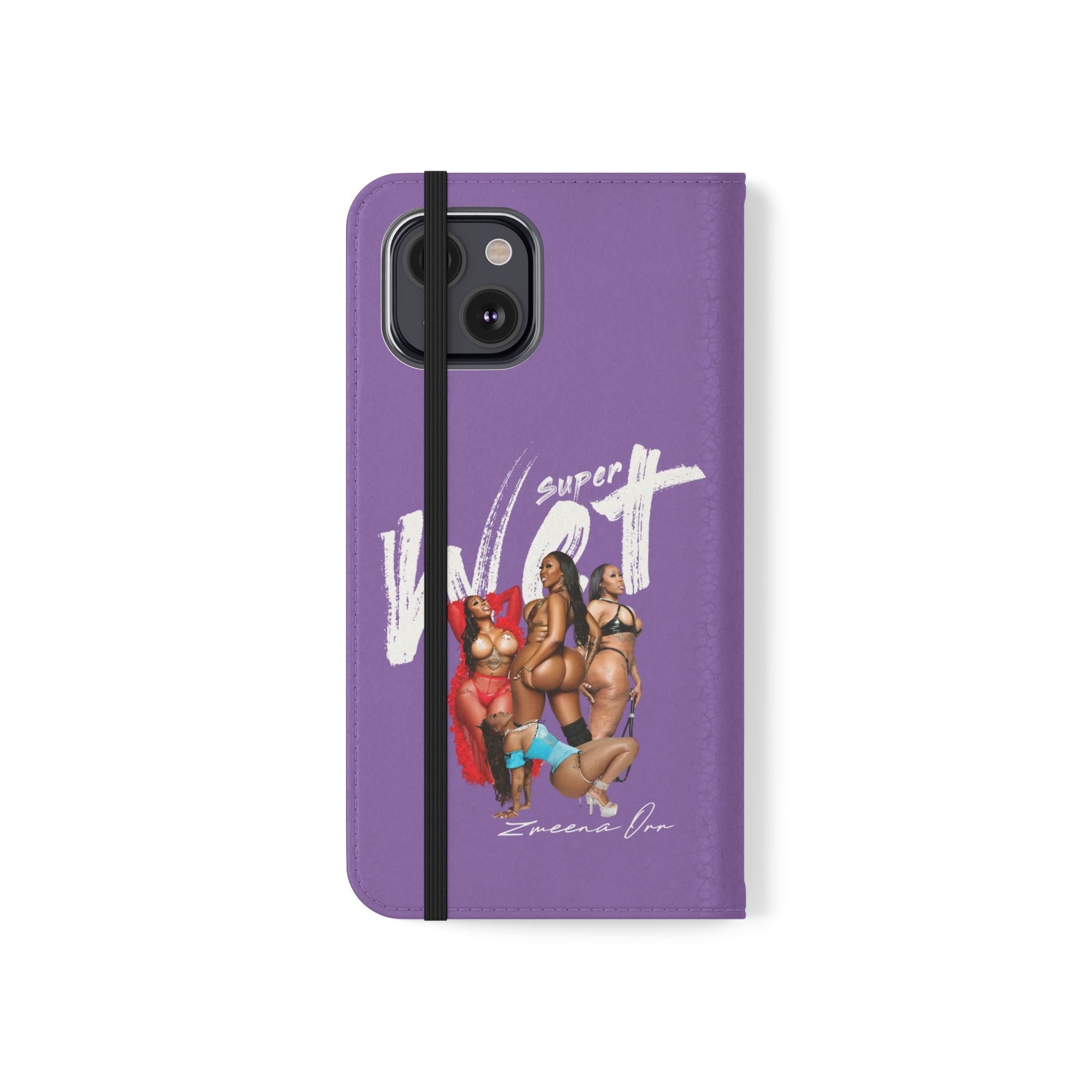 Purple Personalized Flip Phone Case – "Super Wet" Graphic & Name (Tamena)