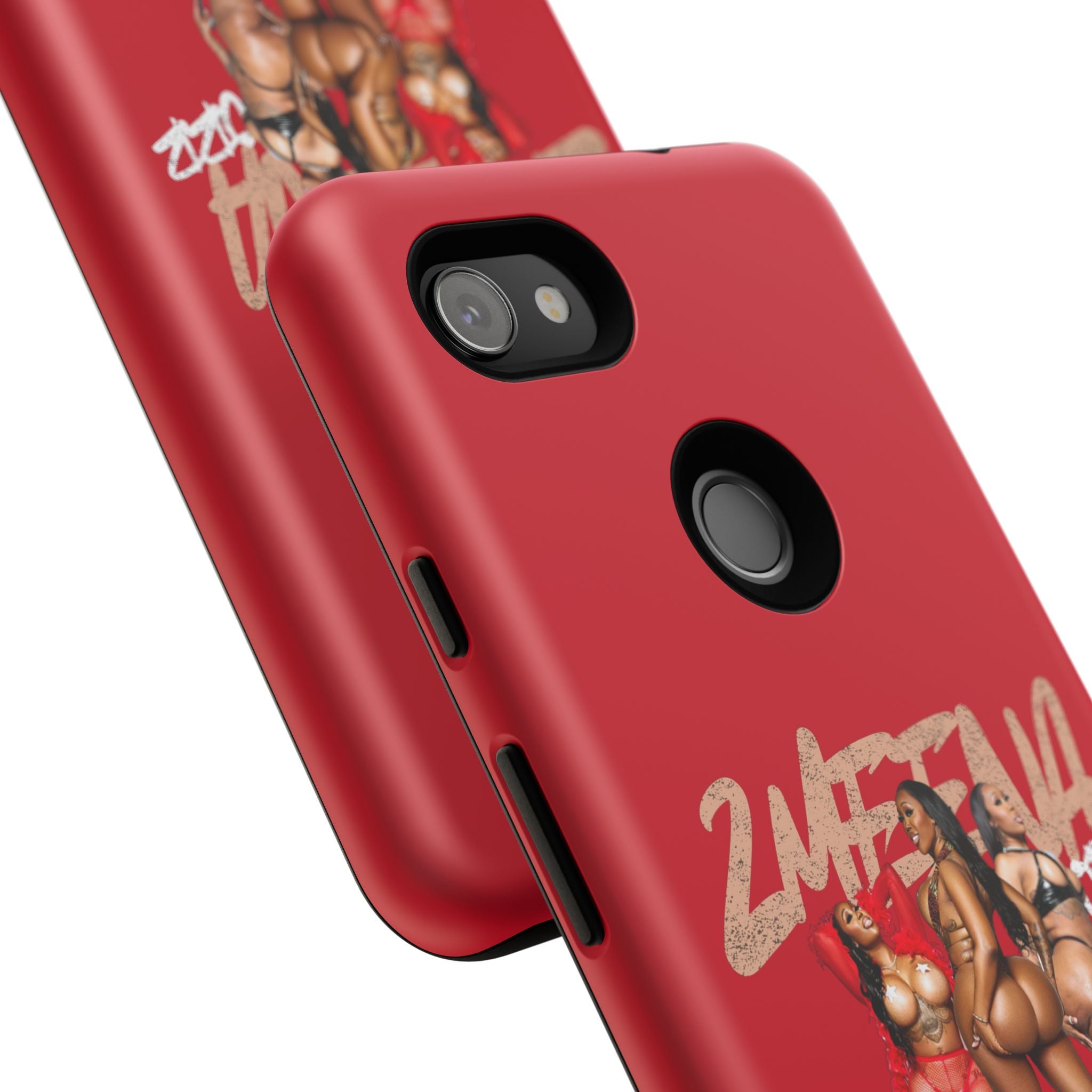 Phone Case - '2MEEZNA' Pin-Up Trio Graphic Slim Protective Cover