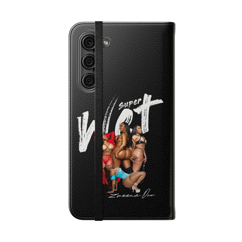 Black Personalized Flip Phone Case – "Super Wet" Graphic & Name (Tamena)