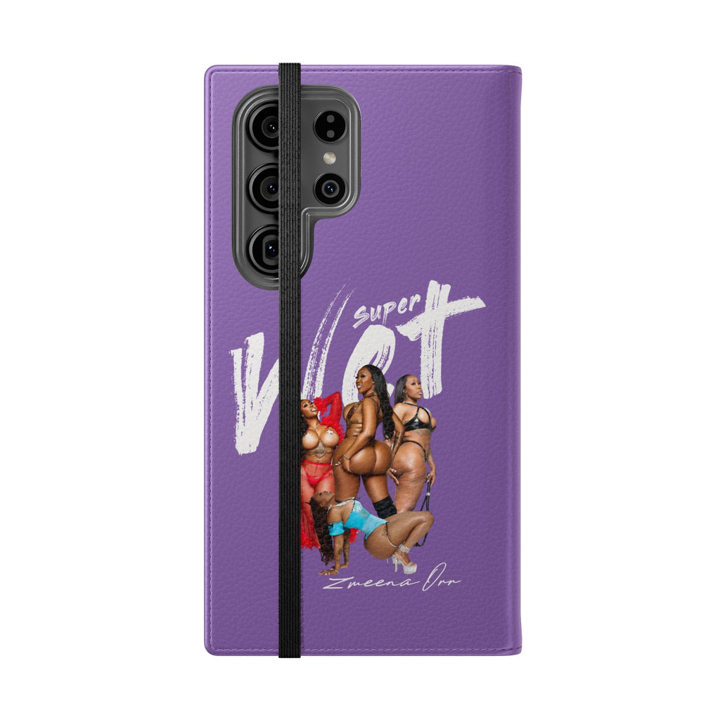 Purple Personalized Flip Phone Case – "Super Wet" Graphic & Name (Tamena)