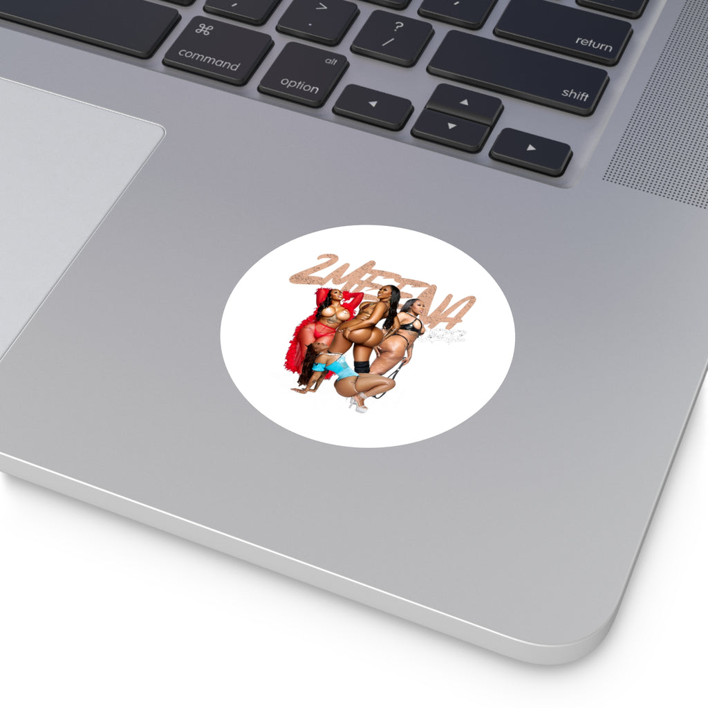 Round Vinyl Sticker — 2METINA Pin-Up Baddie Crew Graphic