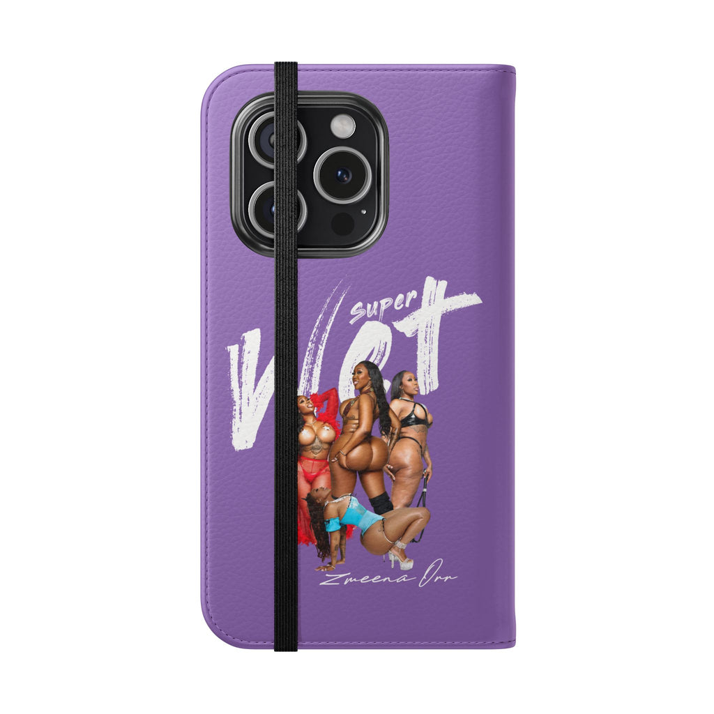 Purple Personalized Flip Phone Case – "Super Wet" Graphic & Name (Tamena)