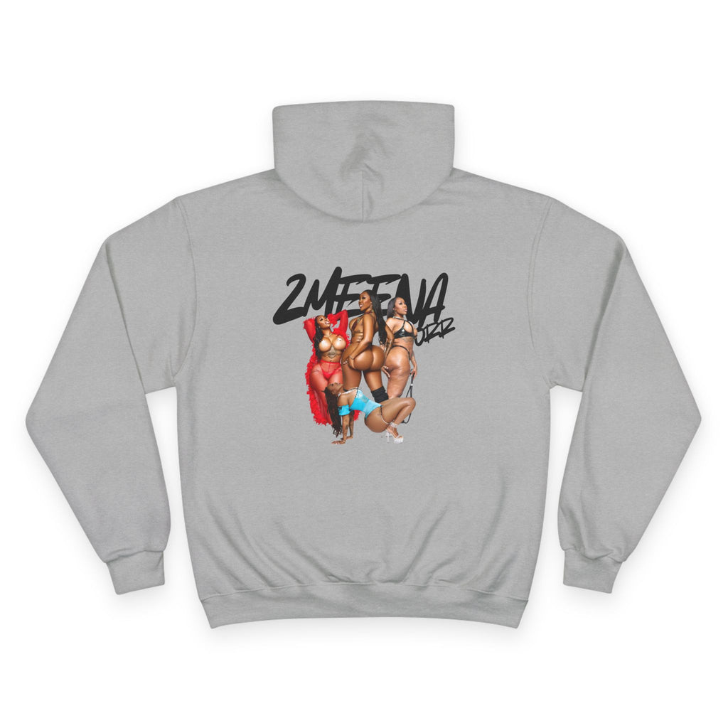 Champion Hoodie with '2WEEVA' Pinup Graphic - Streetwear Women's Back Print