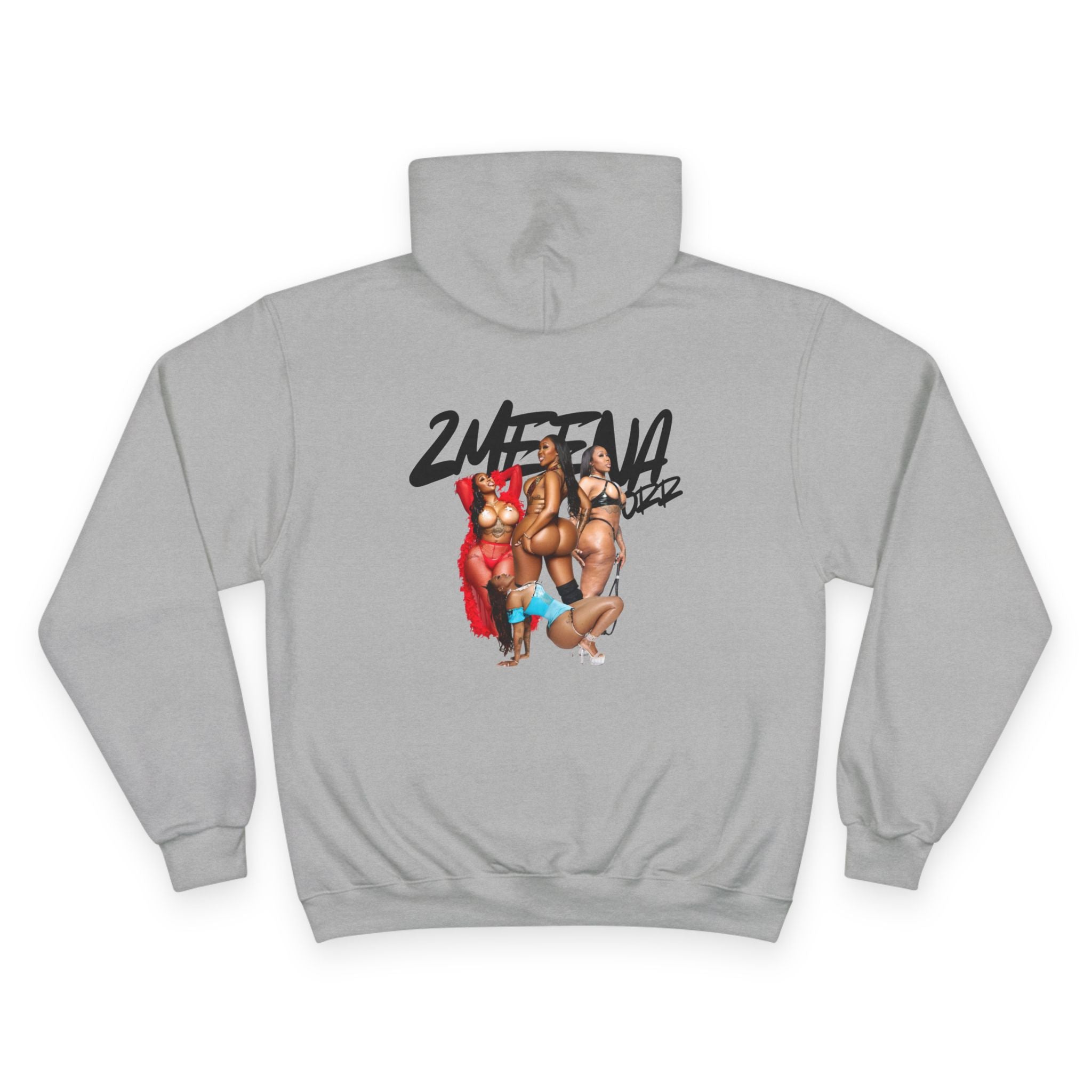 Champion Hoodie with '2WEEVA' Pinup Graphic - Streetwear Women's Back Print