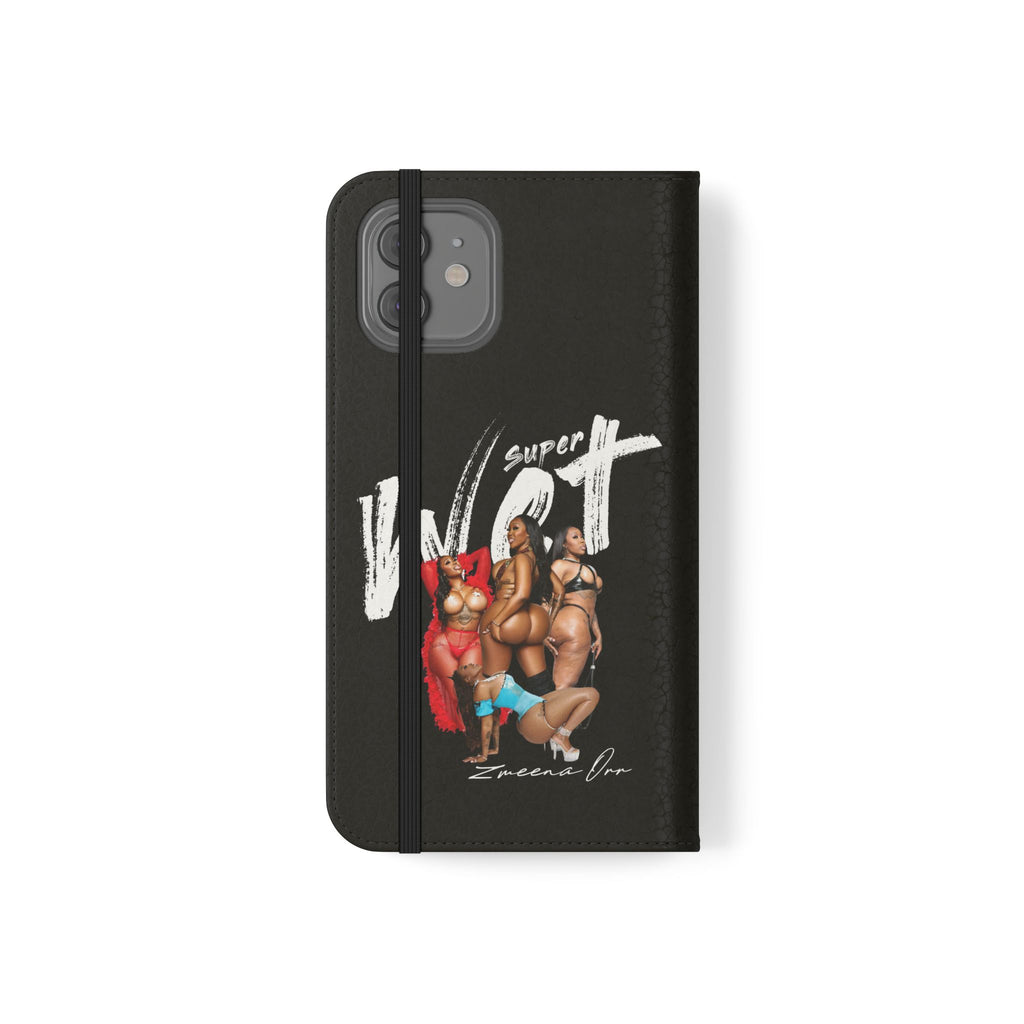 Black Personalized Flip Phone Case – "Super Wet" Graphic & Name (Tamena)