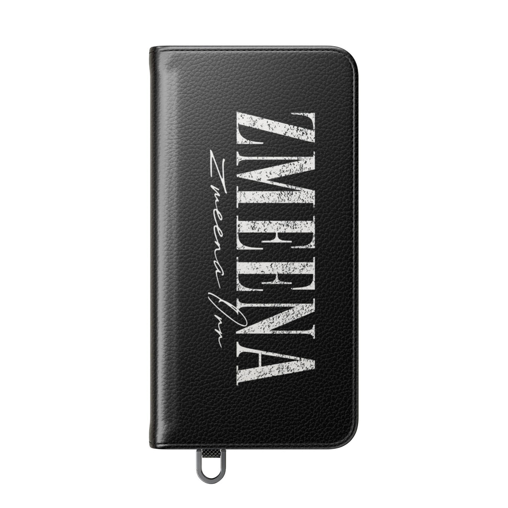 Black Personalized Flip Phone Case – "Super Wet" Graphic & Name (Tamena)
