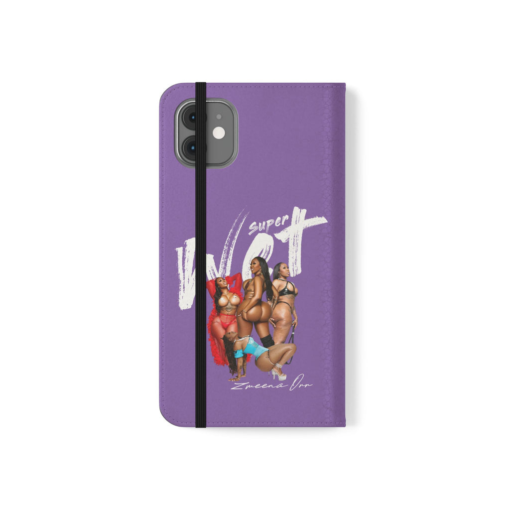 Purple Personalized Flip Phone Case – "Super Wet" Graphic & Name (Tamena)