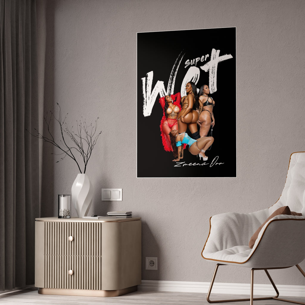 Black Gloss Poster — Sexy Pin-Up Curvy Women Art Print