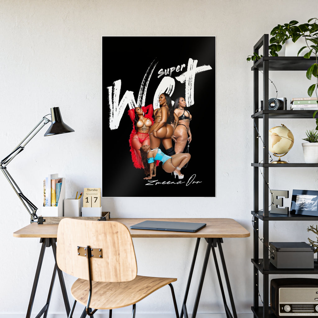 Black Gloss Poster — Sexy Pin-Up Curvy Women Art Print
