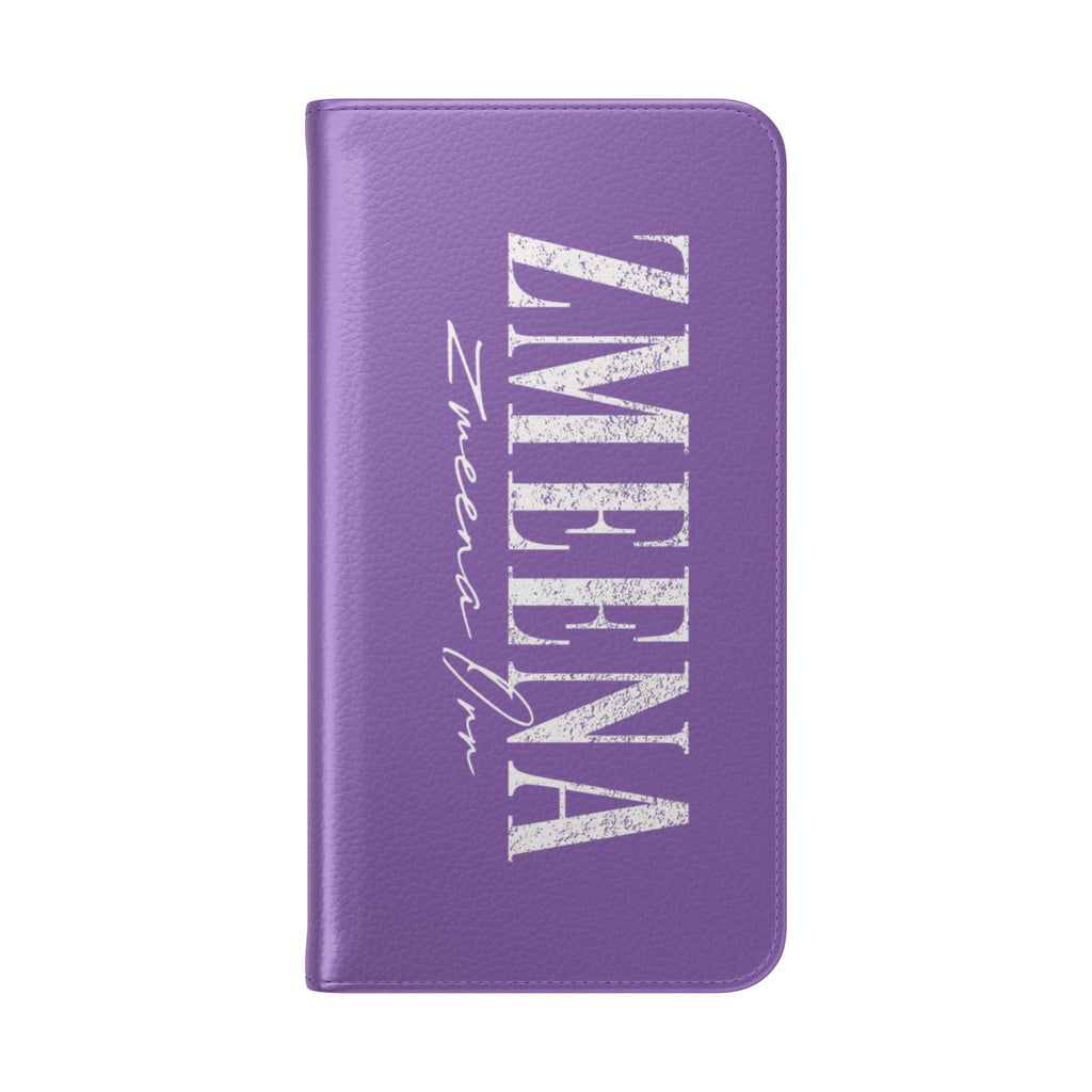 Purple Personalized Flip Phone Case – "Super Wet" Graphic & Name (Tamena)