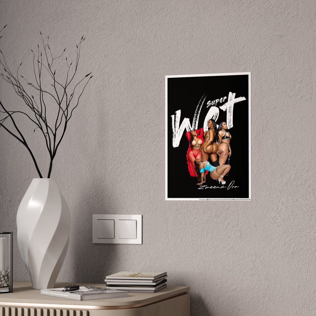 Black Gloss Poster — Sexy Pin-Up Curvy Women Art Print