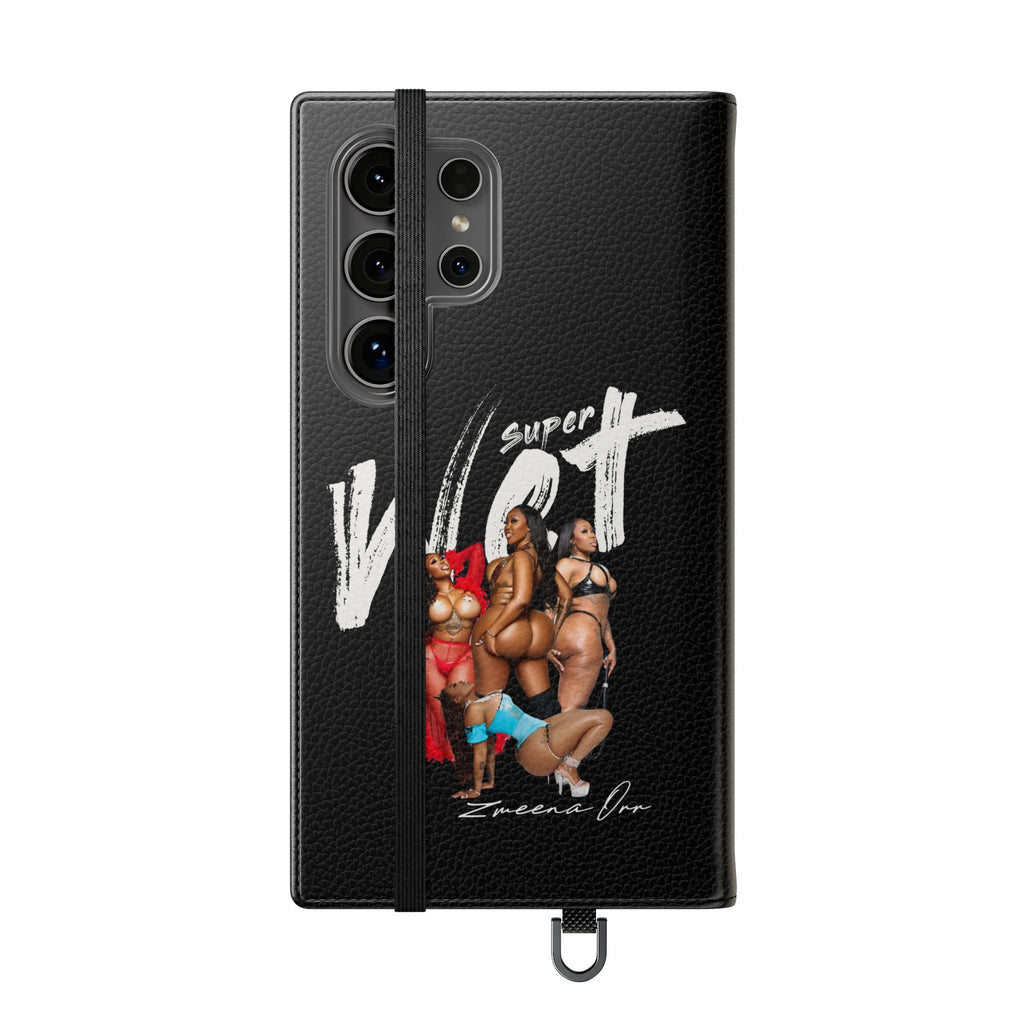 Black Personalized Flip Phone Case – "Super Wet" Graphic & Name (Tamena)