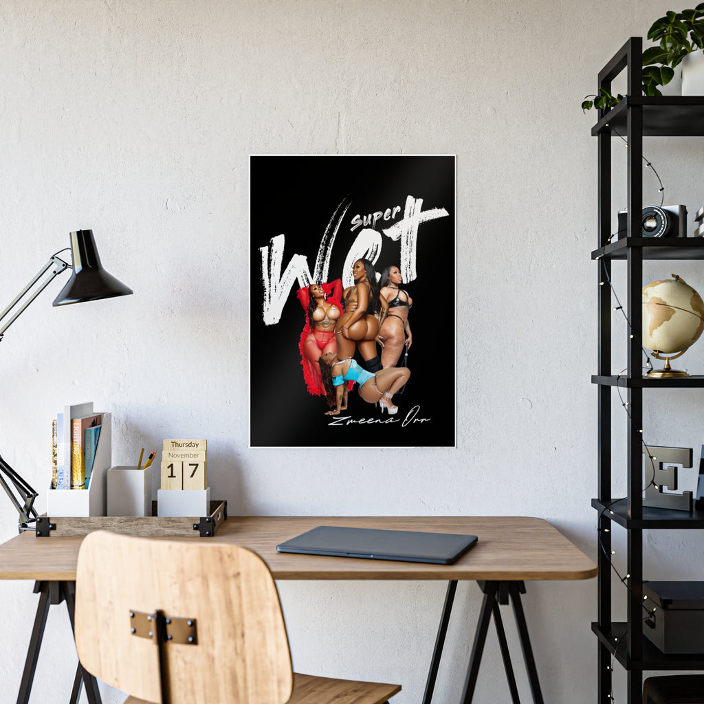 Black Gloss Poster — Sexy Pin-Up Curvy Women Art Print