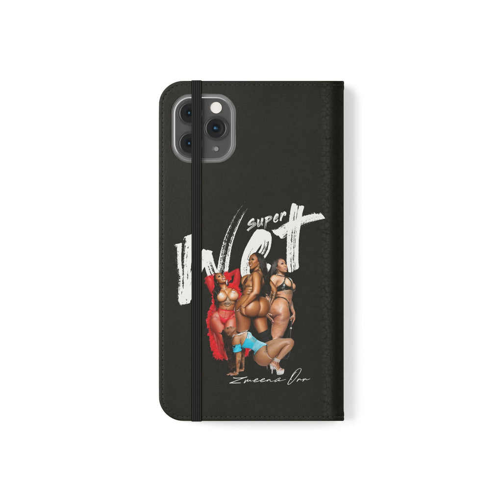 Black Personalized Flip Phone Case – "Super Wet" Graphic & Name (Tamena)