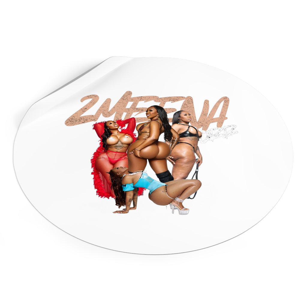 Round Vinyl Sticker — 2METINA Pin-Up Baddie Crew Graphic