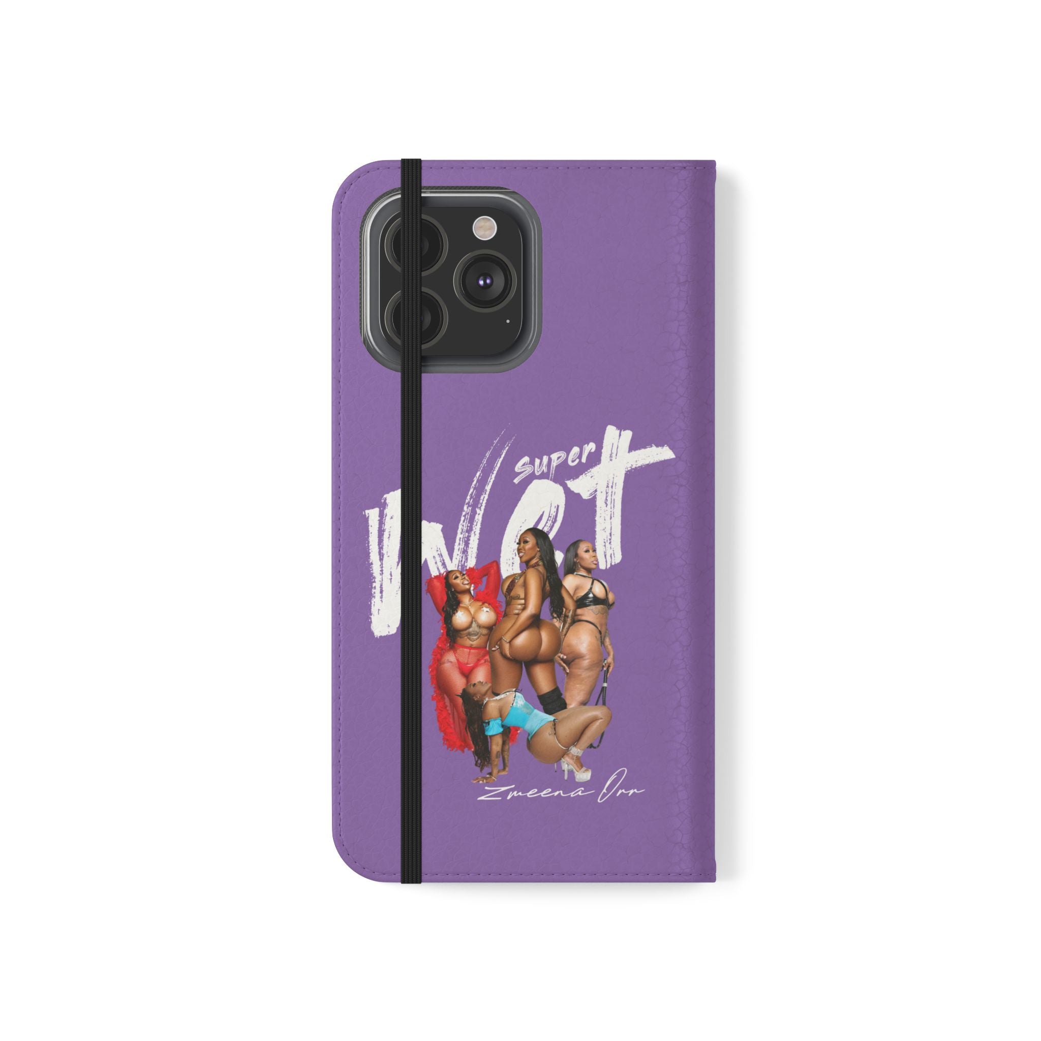 Purple Personalized Flip Phone Case – "Super Wet" Graphic & Name (Tamena)