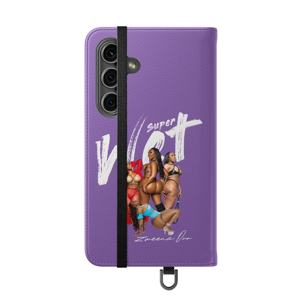 Purple Personalized Flip Phone Case – "Super Wet" Graphic & Name (Tamena)