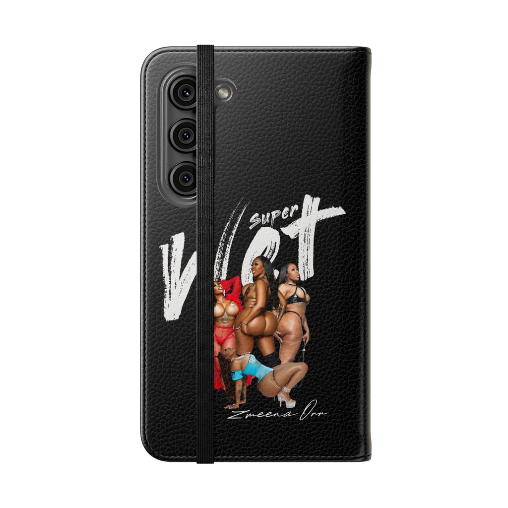Black Personalized Flip Phone Case – "Super Wet" Graphic & Name (Tamena)