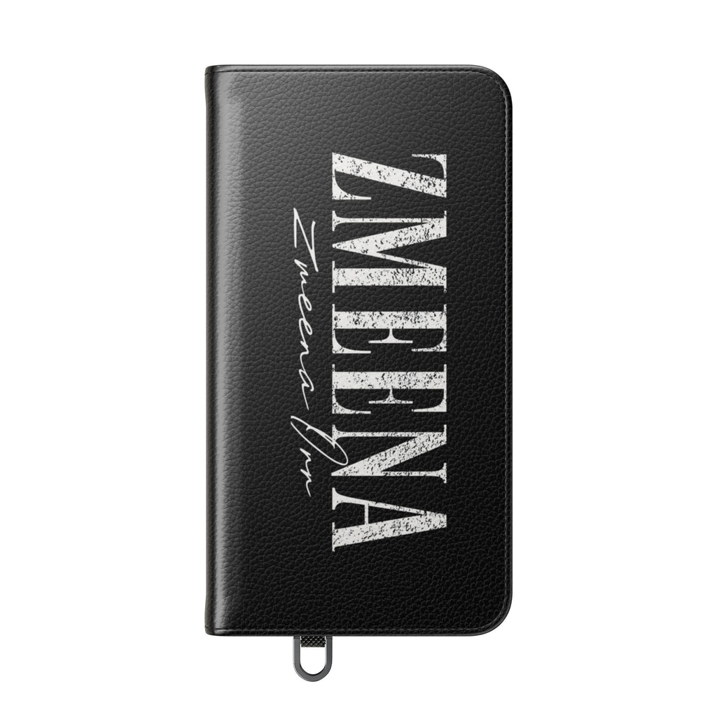 Black Personalized Flip Phone Case – "Super Wet" Graphic & Name (Tamena)