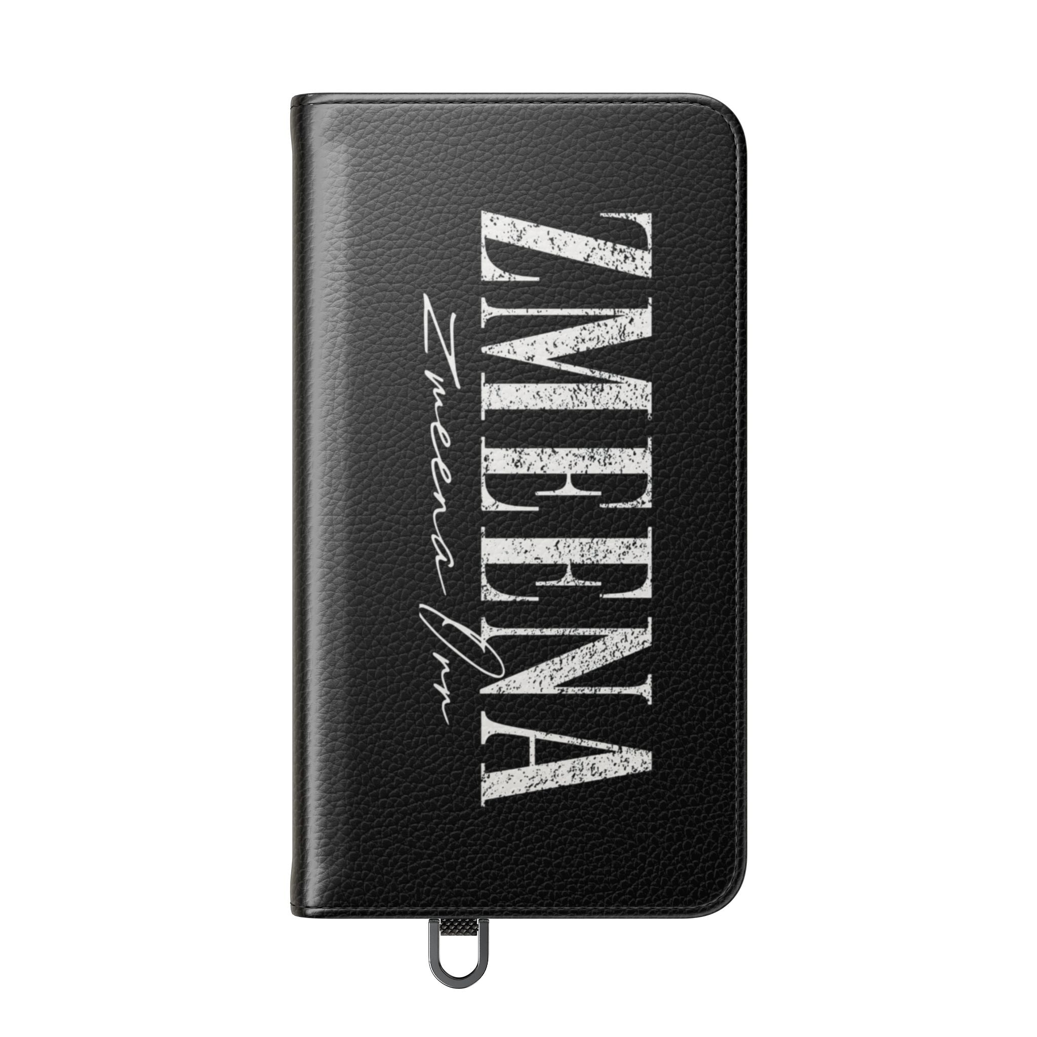 Black Personalized Flip Phone Case – "Super Wet" Graphic & Name (Tamena)