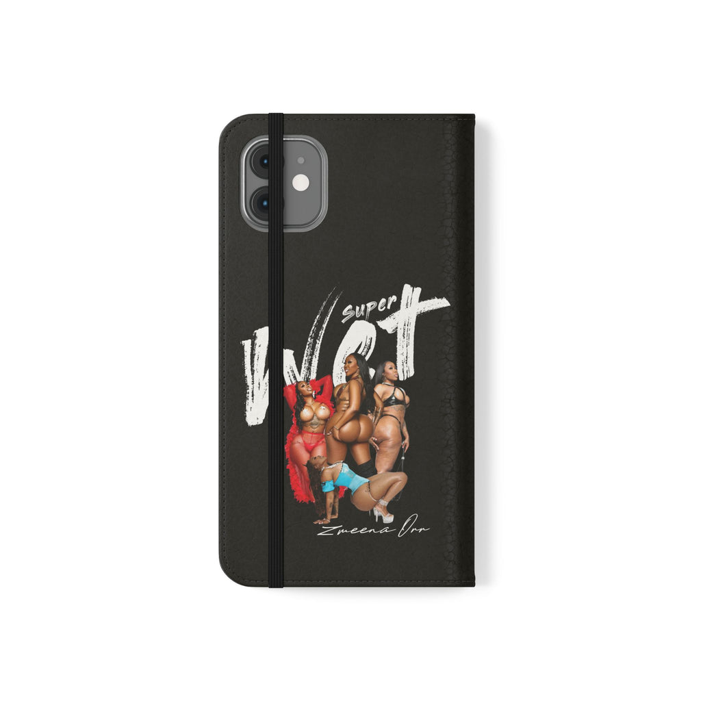 Black Personalized Flip Phone Case – "Super Wet" Graphic & Name (Tamena)