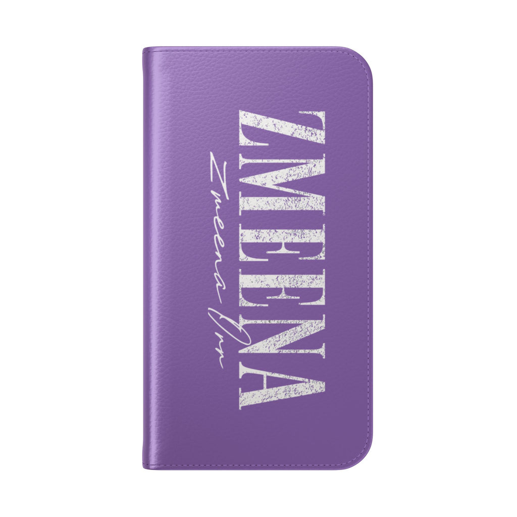Purple Personalized Flip Phone Case – "Super Wet" Graphic & Name (Tamena)