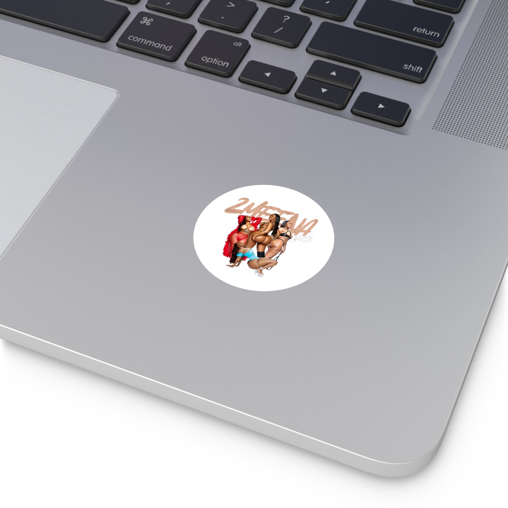 Round Vinyl Sticker — 2METINA Pin-Up Baddie Crew Graphic