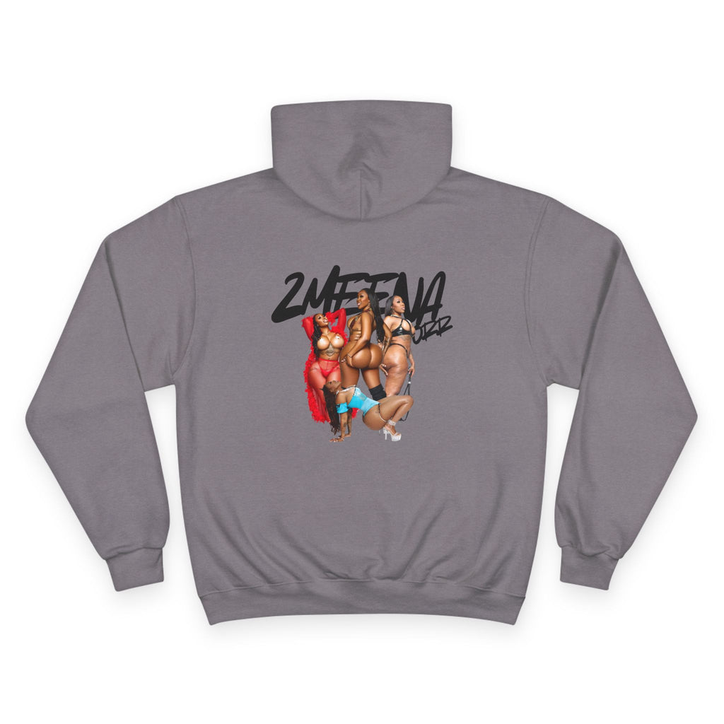 Champion Hoodie with '2WEEVA' Pinup Graphic - Streetwear Women's Back Print