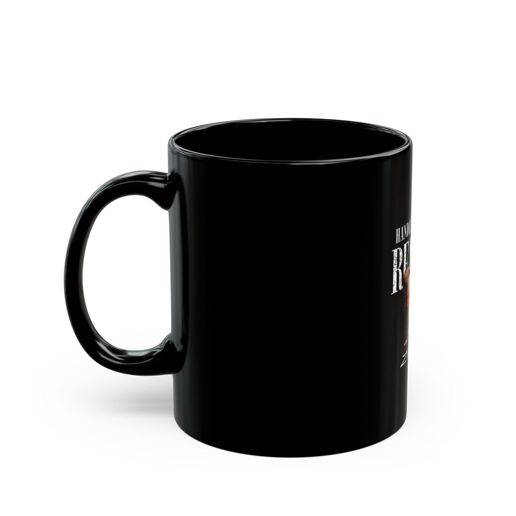 Black Mug — "Handle With Caution: Real Hot" Pin-Up Coffee Mug (11oz/15oz)