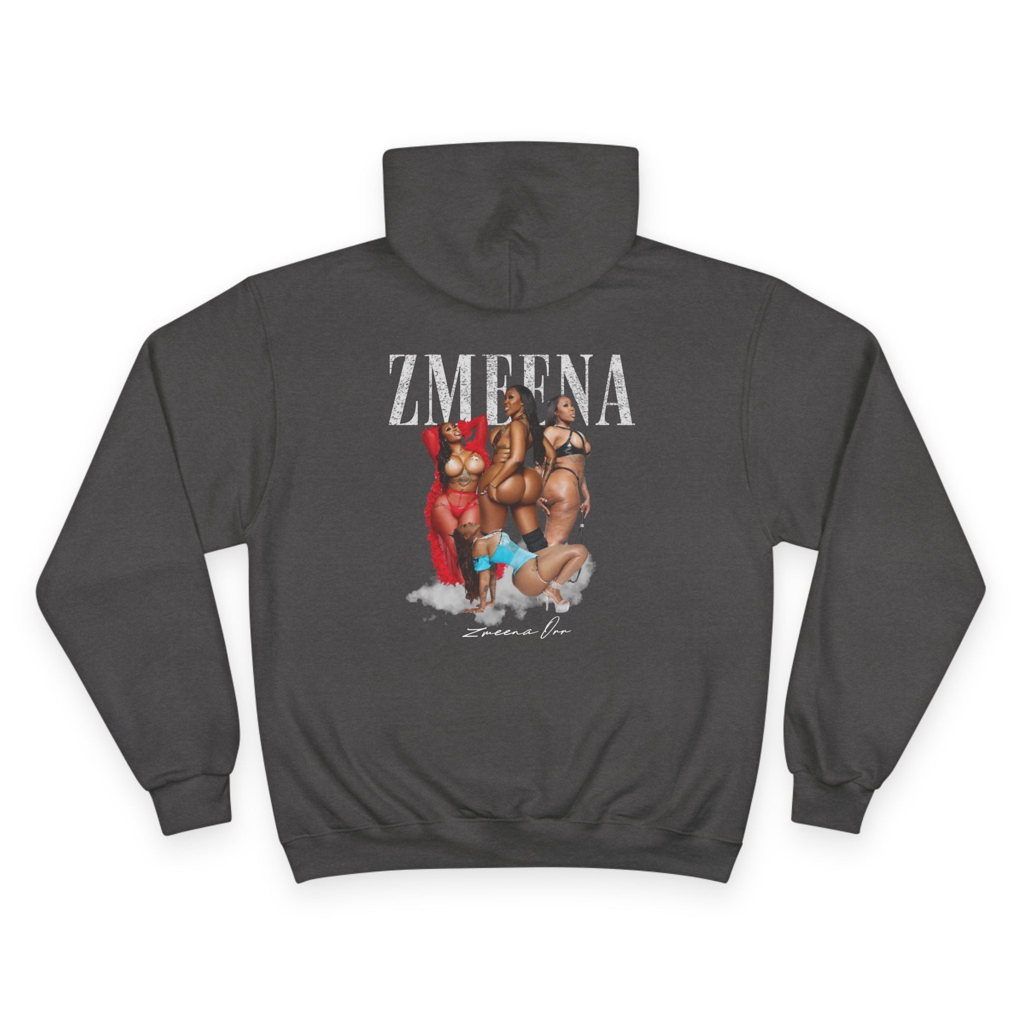 Hoodie — ZMEENA Graphic Hoodie with Pinup Trio Design