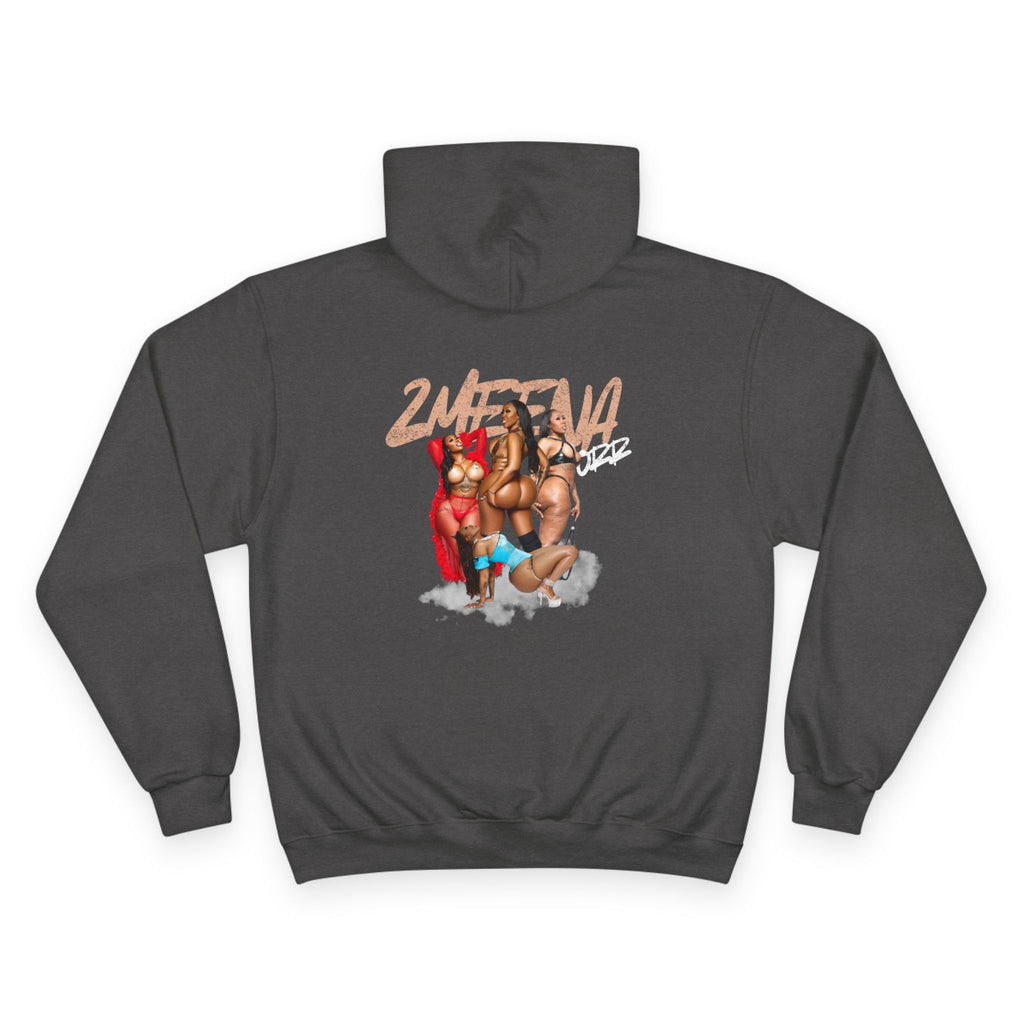 Champion Hoodie with '2WEEVA' Pinup Graphic - Streetwear Women's Back Print