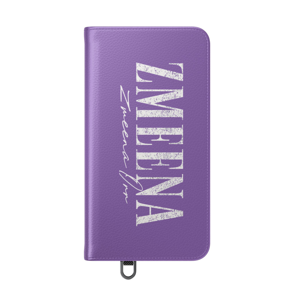 Purple Personalized Flip Phone Case – "Super Wet" Graphic & Name (Tamena)