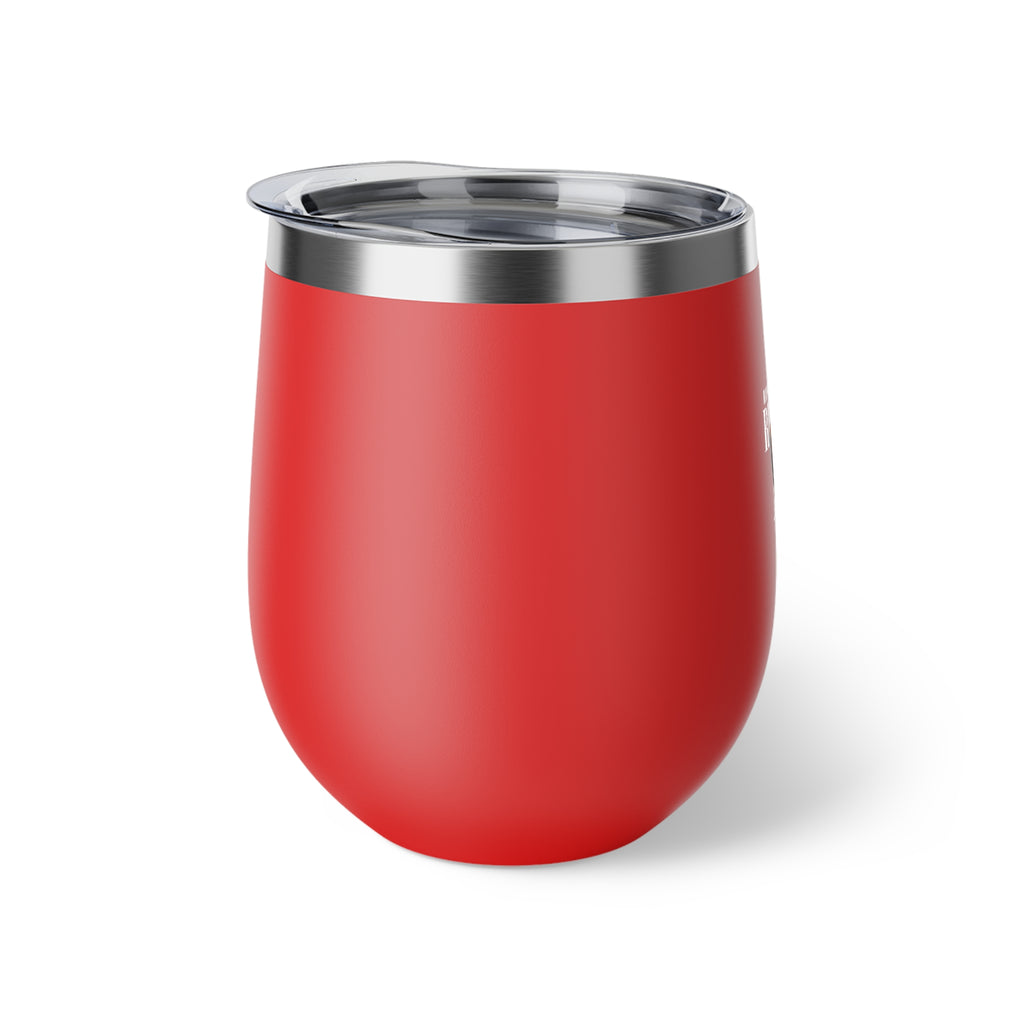 Insulated Wine Tumbler - "Handle With Caution Real Hot" Copper Vacuum 12oz