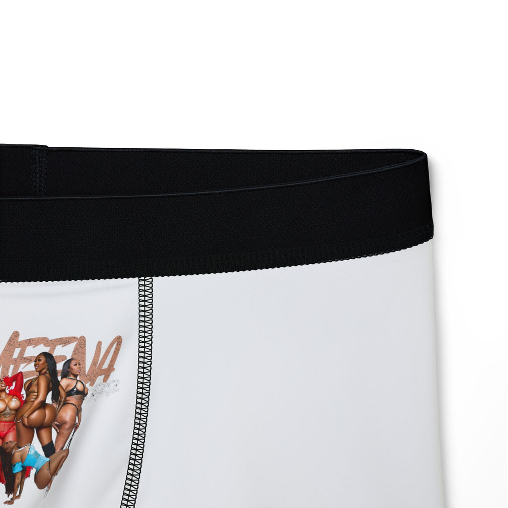 White Men's Boxer Briefs with ZEE Graphic - 'Stay Salty' Center Front Print