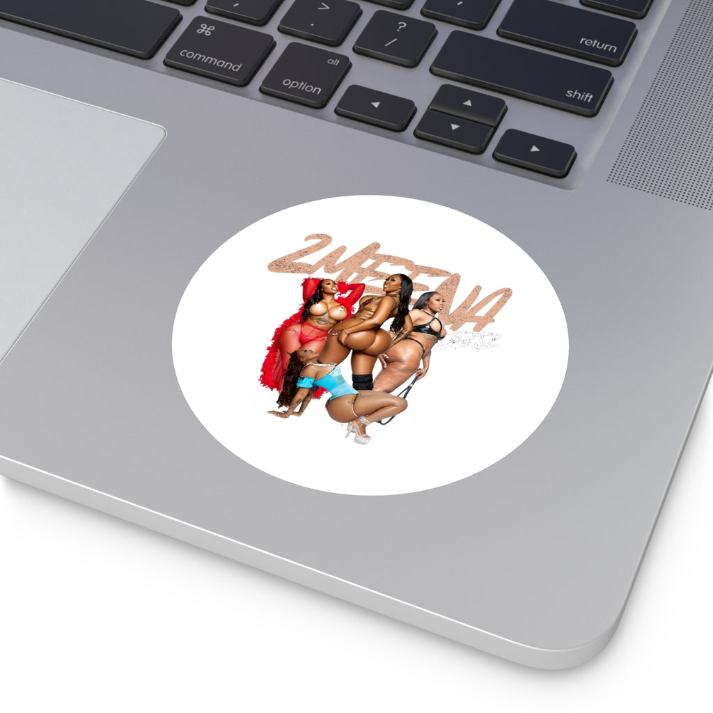 Round Vinyl Sticker — 2METINA Pin-Up Baddie Crew Graphic