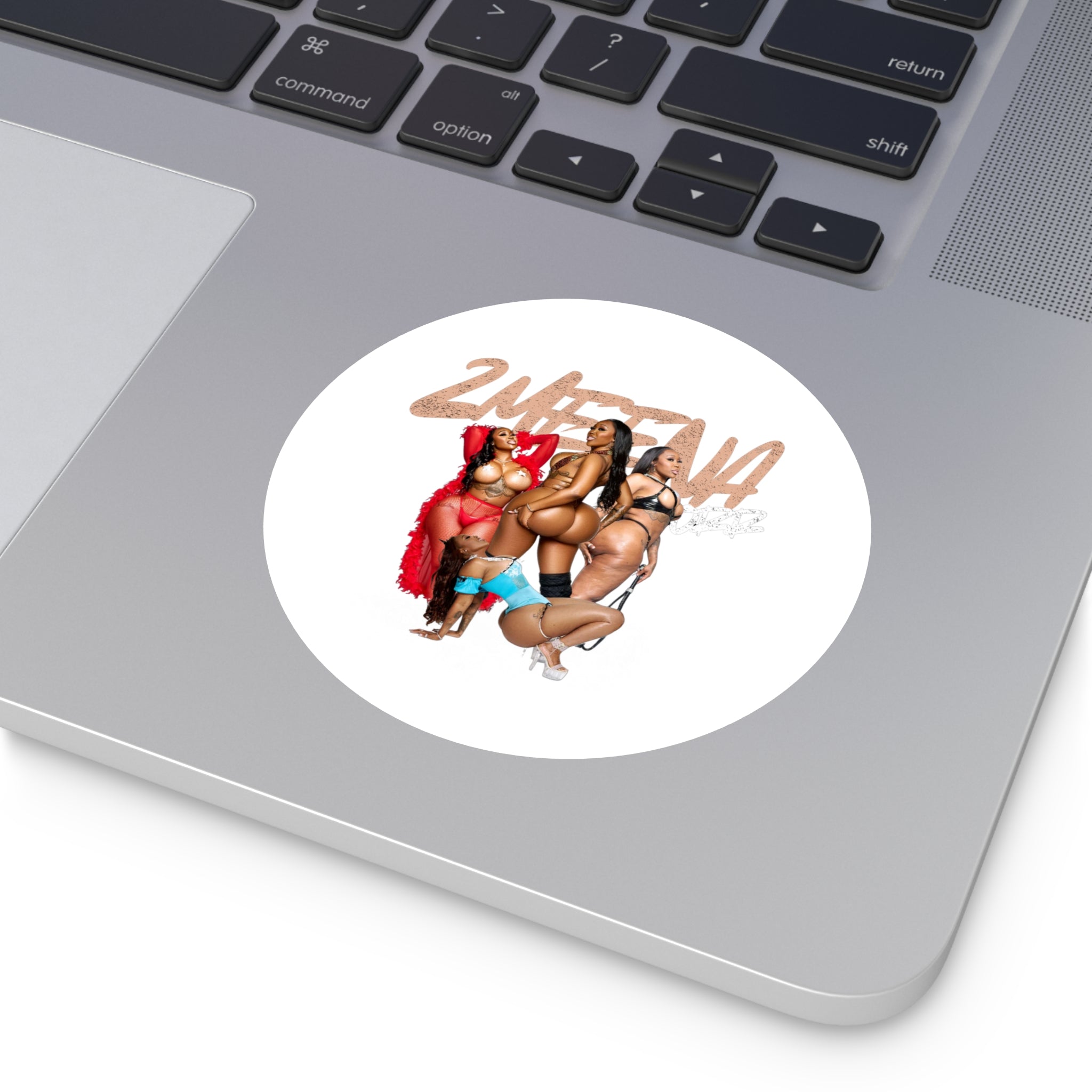 Round Vinyl Sticker — 2METINA Pin-Up Baddie Crew Graphic