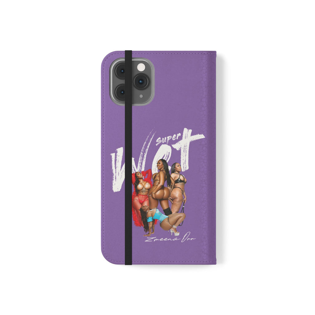 Purple Personalized Flip Phone Case – "Super Wet" Graphic & Name (Tamena)