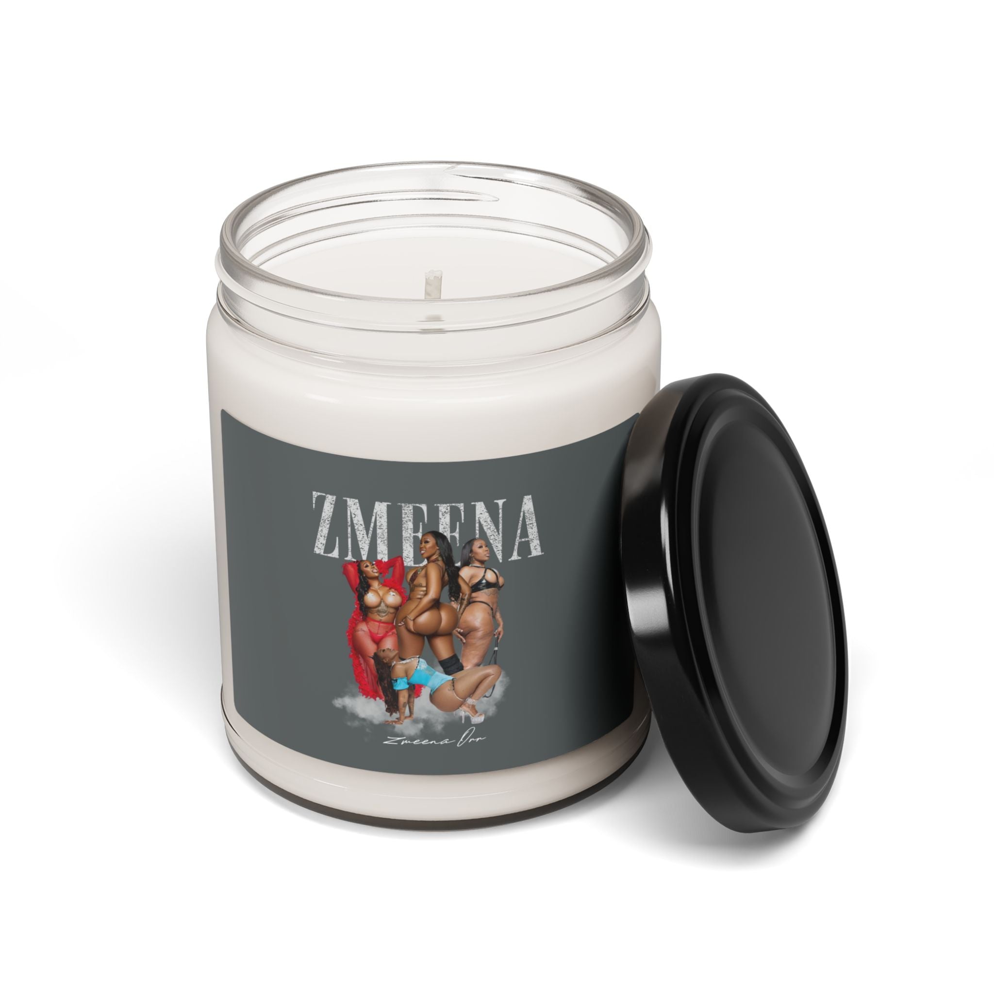 Grey Label Soy Candle — ZMEENA Graphic Scented Jar (9oz)