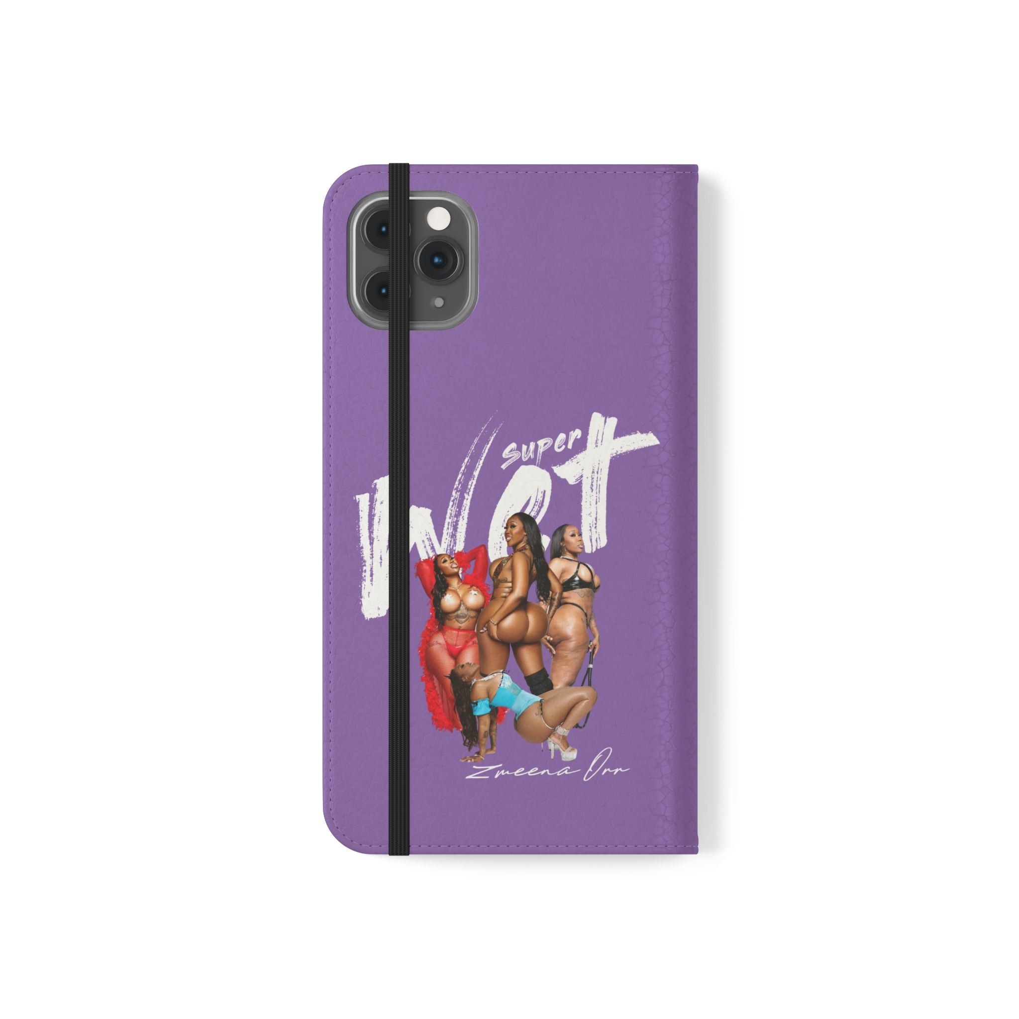 Purple Personalized Flip Phone Case – "Super Wet" Graphic & Name (Tamena)