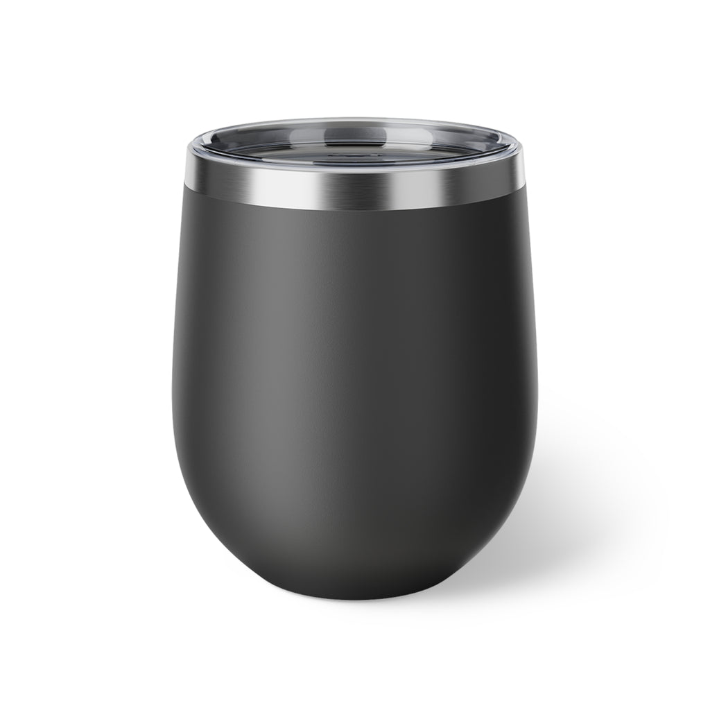 Insulated Wine Tumbler - "Handle With Caution Real Hot" Copper Vacuum 12oz
