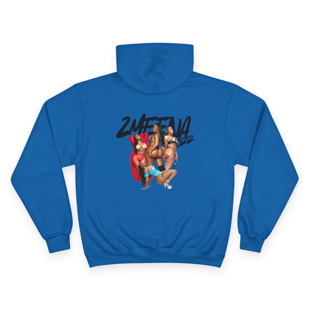 Champion Hoodie with '2WEEVA' Pinup Graphic - Streetwear Women's Back Print