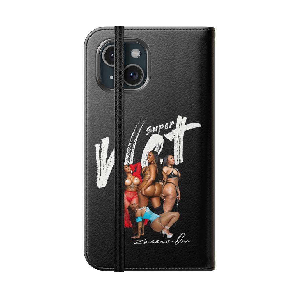 Black Personalized Flip Phone Case – "Super Wet" Graphic & Name (Tamena)