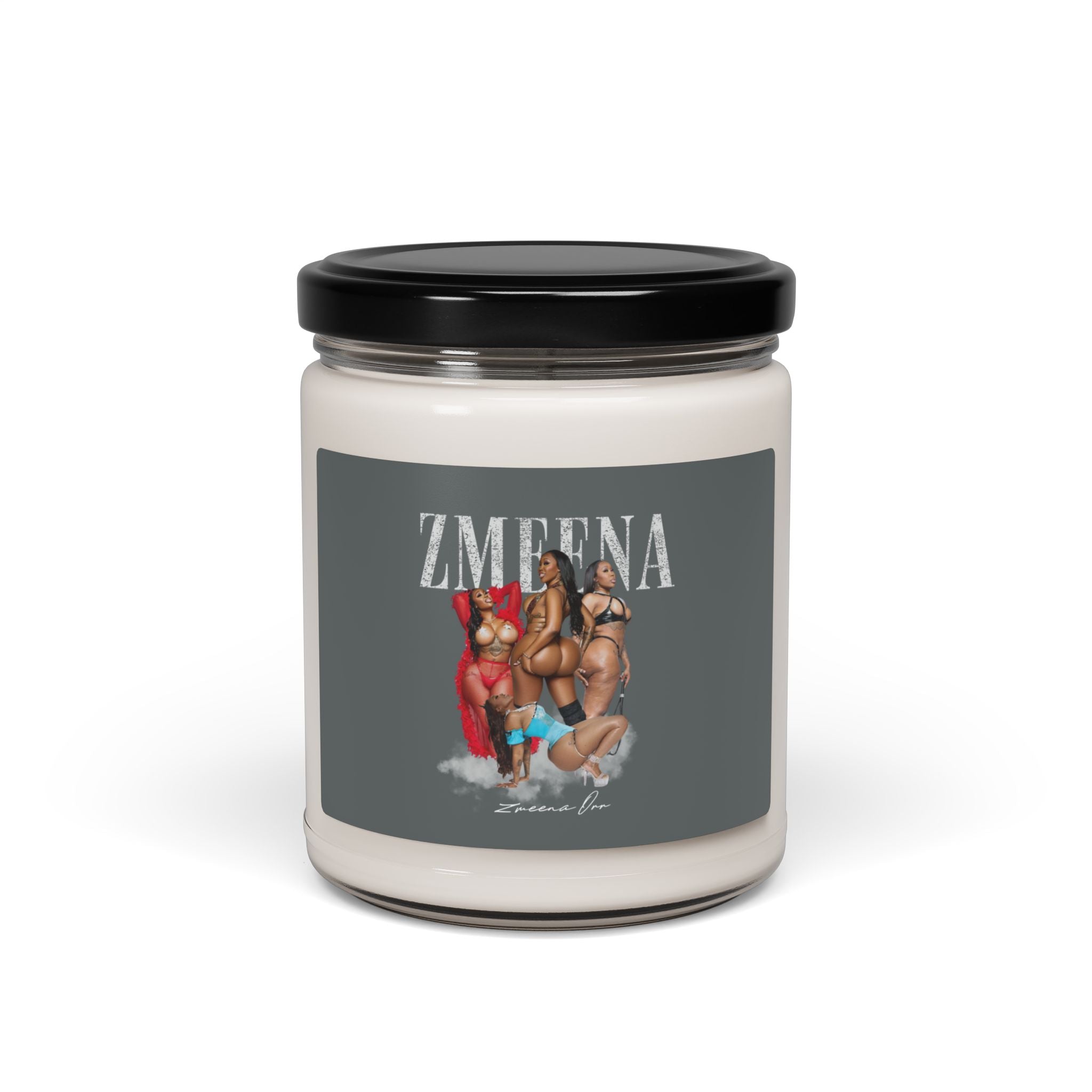 Grey Label Soy Candle — ZMEENA Graphic Scented Jar (9oz)