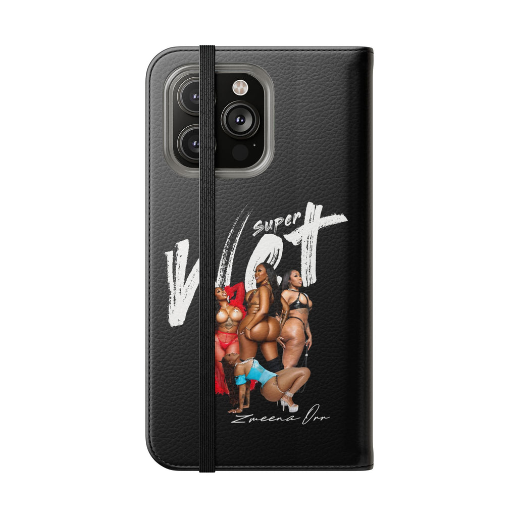Black Personalized Flip Phone Case – "Super Wet" Graphic & Name (Tamena)