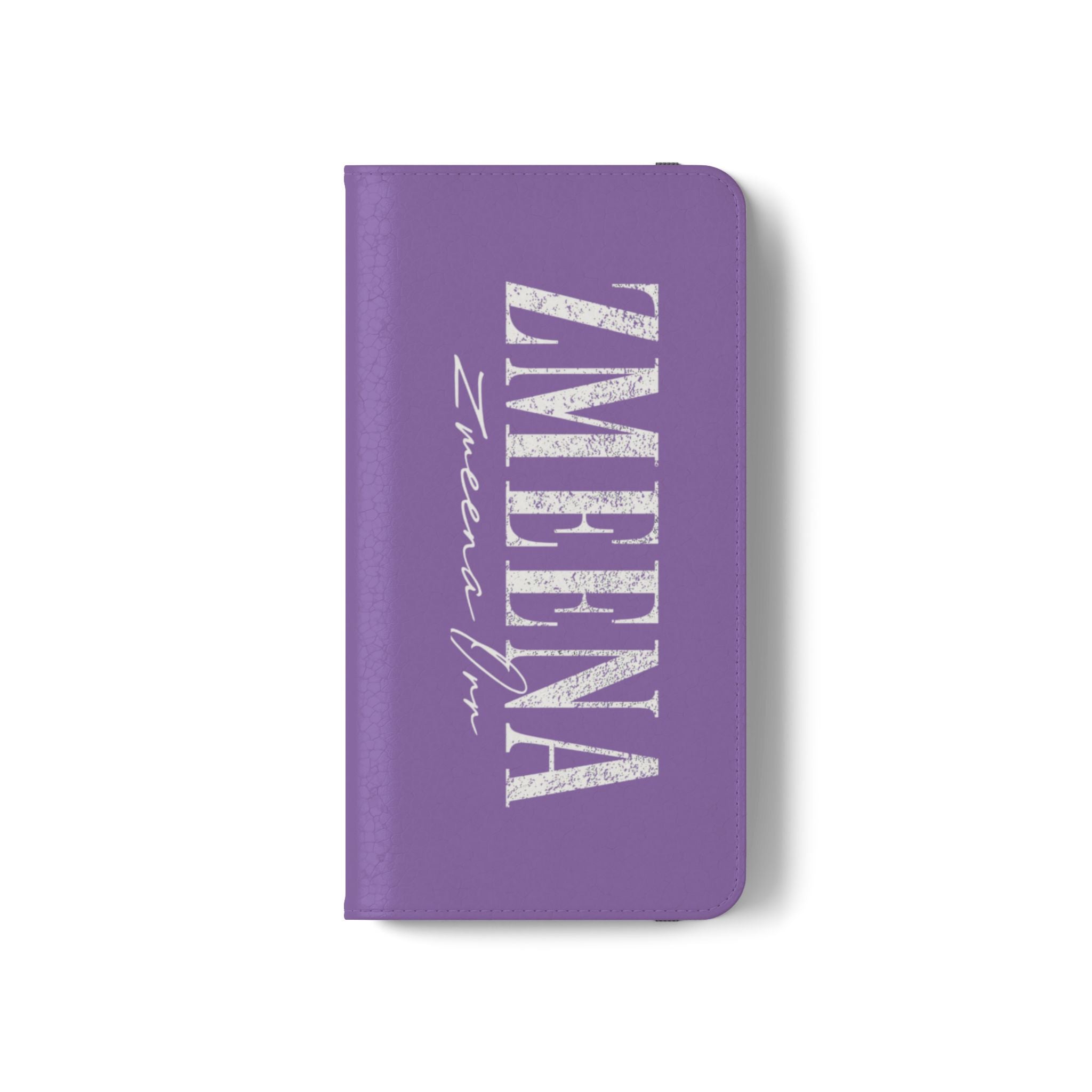 Purple Personalized Flip Phone Case – "Super Wet" Graphic & Name (Tamena)