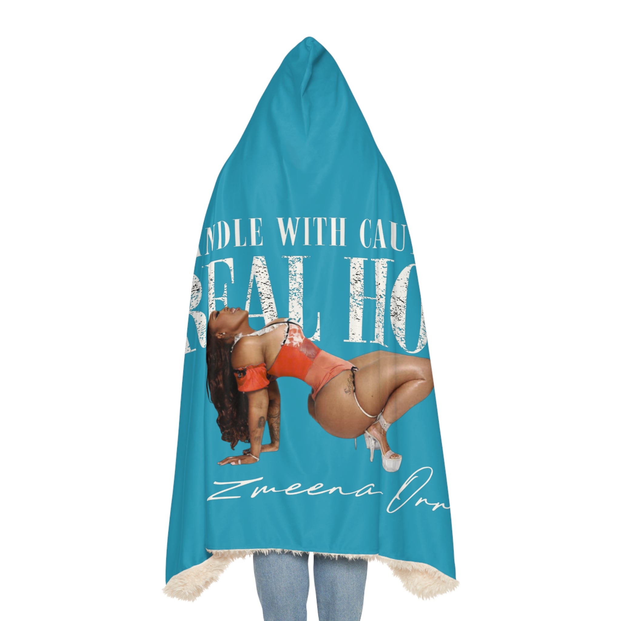 Handle With Caution "Real Hot" Hooded Snuggle Blanket