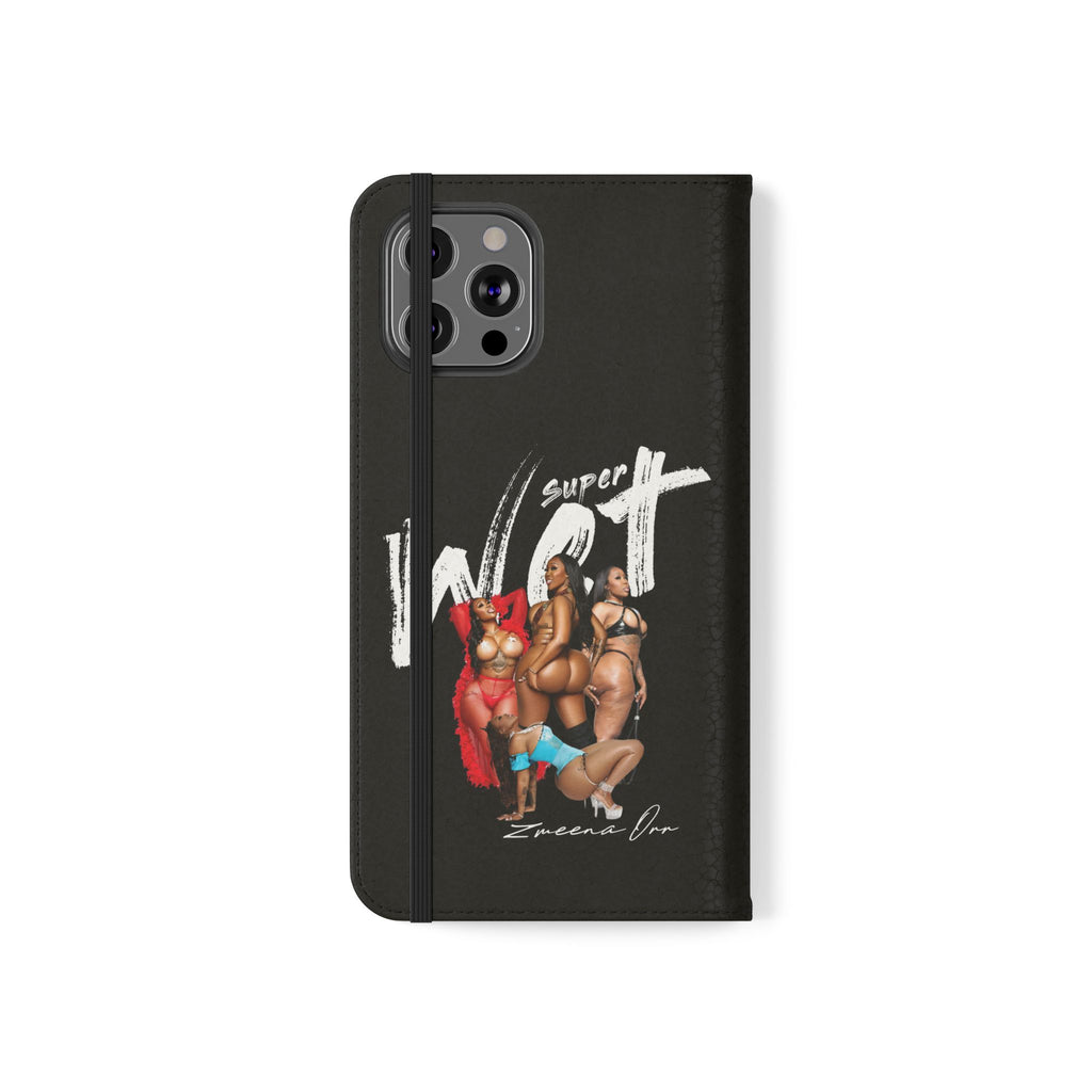 Black Personalized Flip Phone Case – "Super Wet" Graphic & Name (Tamena)
