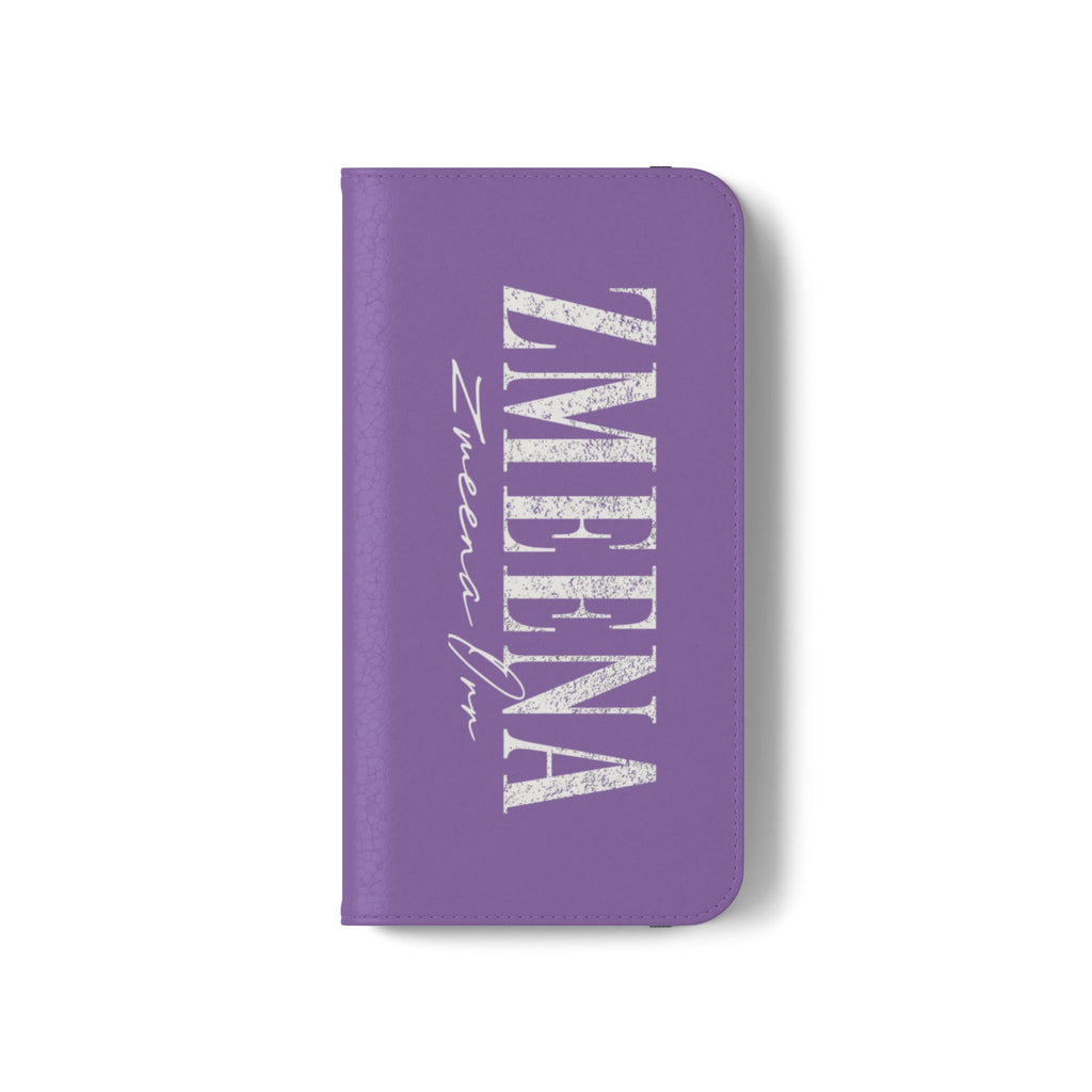 Purple Personalized Flip Phone Case – "Super Wet" Graphic & Name (Tamena)