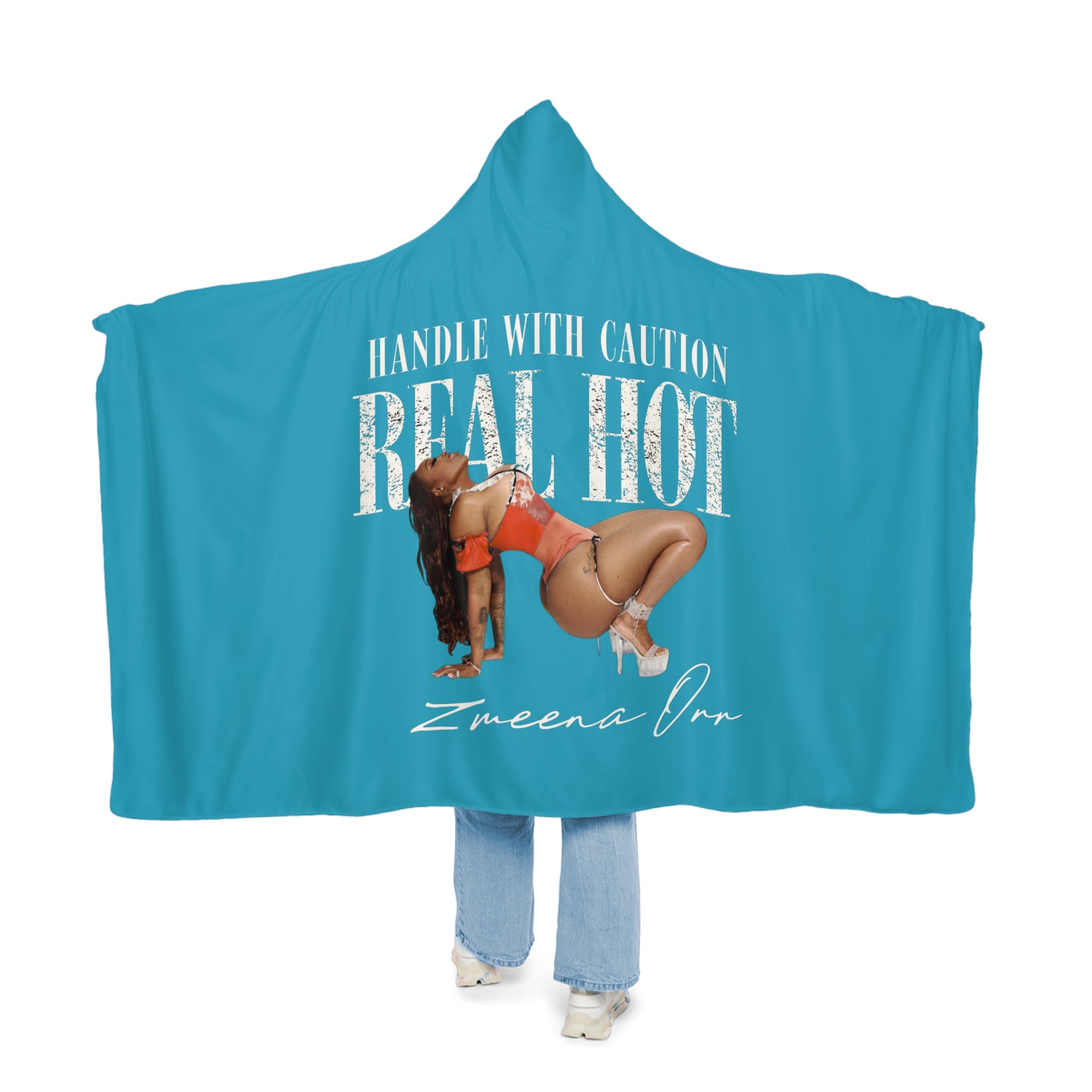 Handle With Caution "Real Hot" Hooded Snuggle Blanket