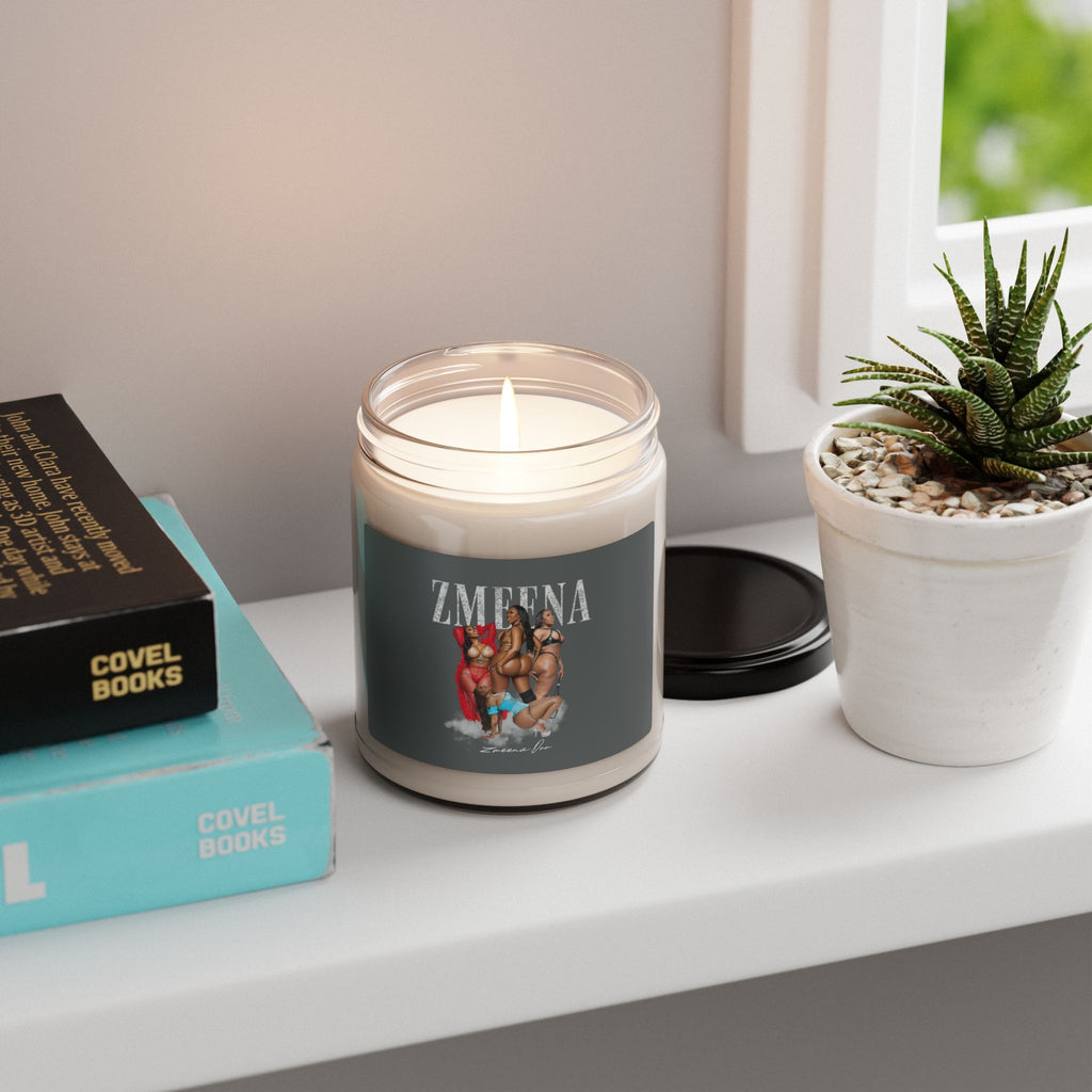Grey Label Soy Candle — ZMEENA Graphic Scented Jar (9oz)